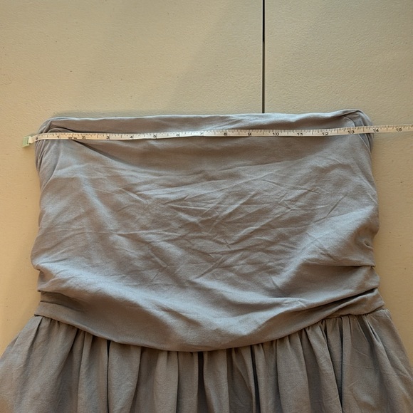 Aqua Strapless Mini Dress Linen Blend Large - Picture 11 of 13